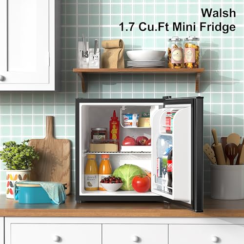 Walsh Compact Refrigerator, Single Door Mini Fridge, Energy Efficient, Adjustable Mechanical Thermostat With Chiller, Reversible Doors And Leveling Front Legs, 1.7 Cu Ft., Black - View 2 | Fridge.com
