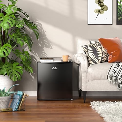 Walsh Compact Refrigerator, Single Door Mini Fridge, Energy Efficient, Adjustable Mechanical Thermostat With Chiller, Reversible Doors And Leveling Front Legs, 1.7 Cu Ft., Black - View 6 | Fridge.com