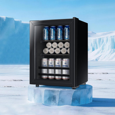 WANAI Beverage Fridge, 45 Can Mini Fridge With Glass Door, Beverage Cooler Refrigerator, Wine Drink Beer Cooler, Adjustable Shelves & Temperature Cont | Fridge.com
