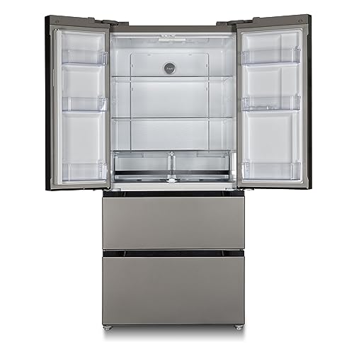 West Bend Refrigerator Freestanding French Door Design Fridge With 5.1 cu.ft. Freezer Capacity, Adjustable Electronic Control And Frost Free Defrost, 18-cu.ft, Metallic - View 4 | Fridge.com
