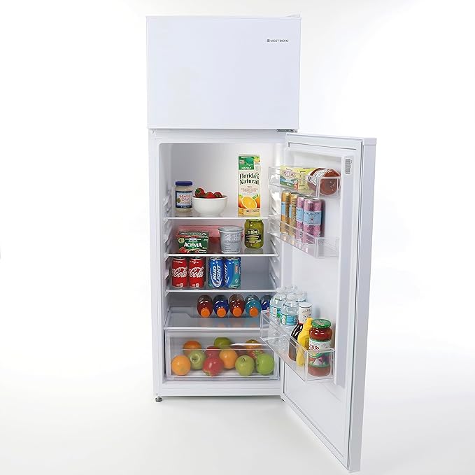 West Bend Apartment Refrigerator Freestanding Dual Door Slim Design Full Fridge with Top Freezer, Adjustable Mechanical Control, for Condo, House, Small Kitchen Use, 7.4-Cu.Ft, White | Fridge.com