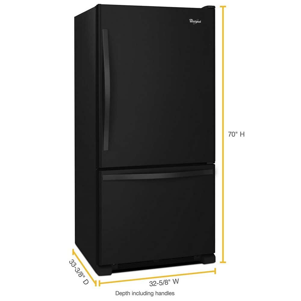 Whirlpool 33 Inch 33" Bottom Freezer Refrigerator WRB322DMBB - View 6 | Fridge.com