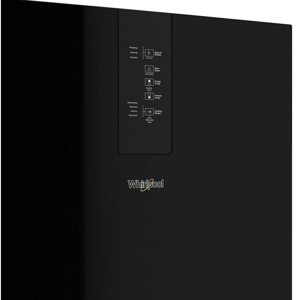 Whirlpool - 24 in. Wide 12.7 cu. ft. Bottom-Freezer Counter-Depth Refrigerator - Black - View 4 | Fridge.com