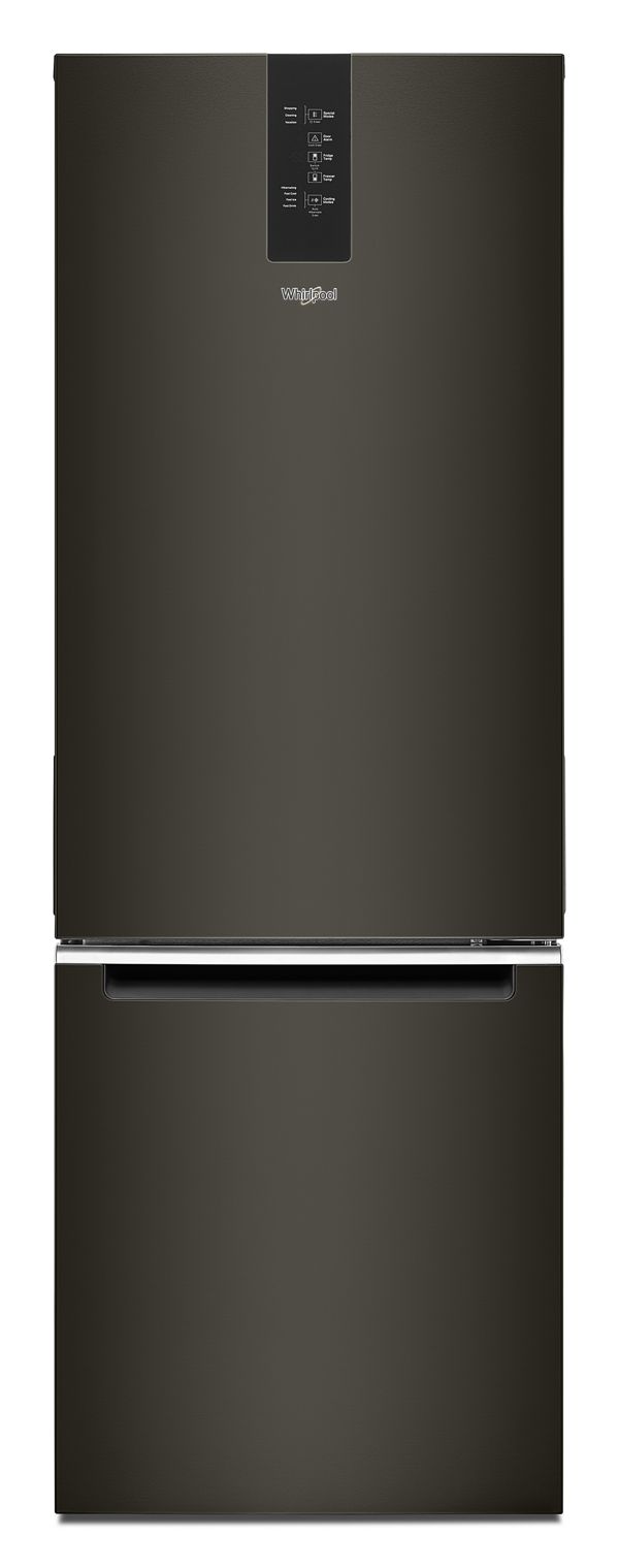 Whirlpool 24 in. Wide Bottom-Freezer Refrigerator in Black Stainless Finish 12.9 cu. ft. WRB543CMJV | Fridge.com