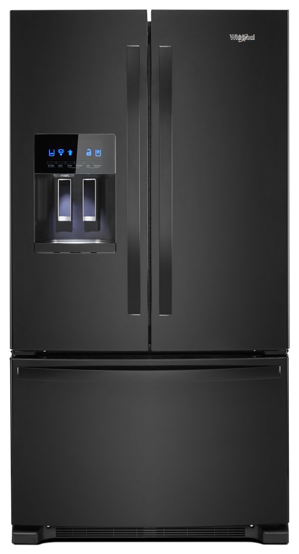 Whirlpool 36 in. Wide French Door Refrigerator in Black 25 cu. ft. | Fridge.com
