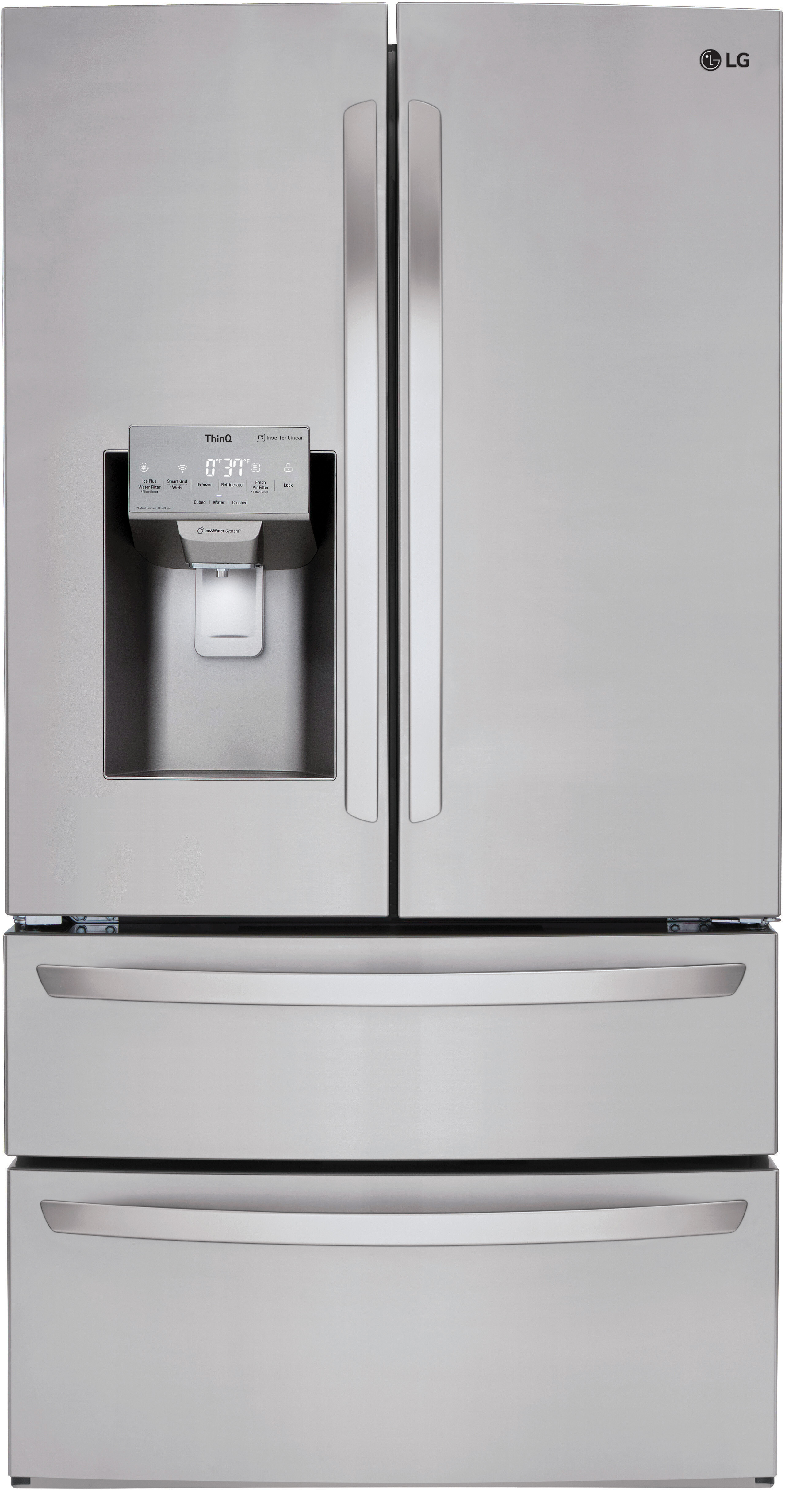 Whirlpool 36 in. Wide French Door Refrigerator In Black 27 cu. ft. WRF757SDHV - View 4 | Fridge.com