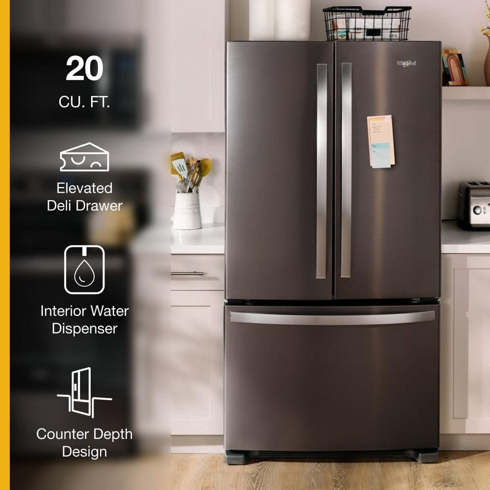 Whirlpool 36 Inch 36" Counter Depth French Door Refrigerator WRFC2036RV - View 5 | Fridge.com