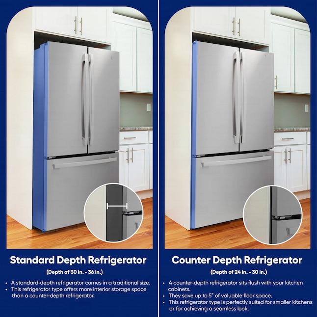 Whirlpool 36 Inch 36" Counter Depth French Door Refrigerator WRFC2036RZ - View 3 | Fridge.com