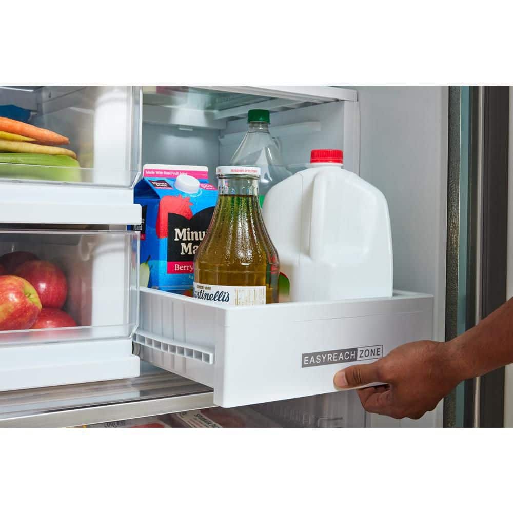 Whirlpool - 36 in. Wide 23 cu. ft. French Door Counter-Depth Refrigerator With In-Door Water And Ice - Fingerprint-Resistant Stainless Finish - View 6 | Fridge.com