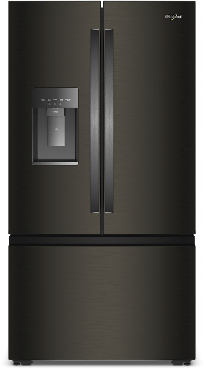 36 in. Wide 23.4 cu. ft. 3-Door French Door Counter-Depth Refrigerator - Black Stainless Steel — Whirlpool, model WRFC7036RV