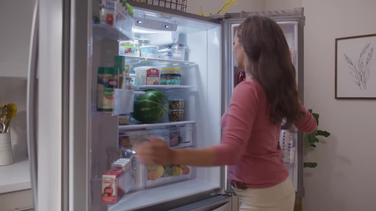 Whirlpool Full-Depth French Door Bottom Mount Refrigerator In Stainless Steel WRFF3236RZ - View 5 | Fridge.com