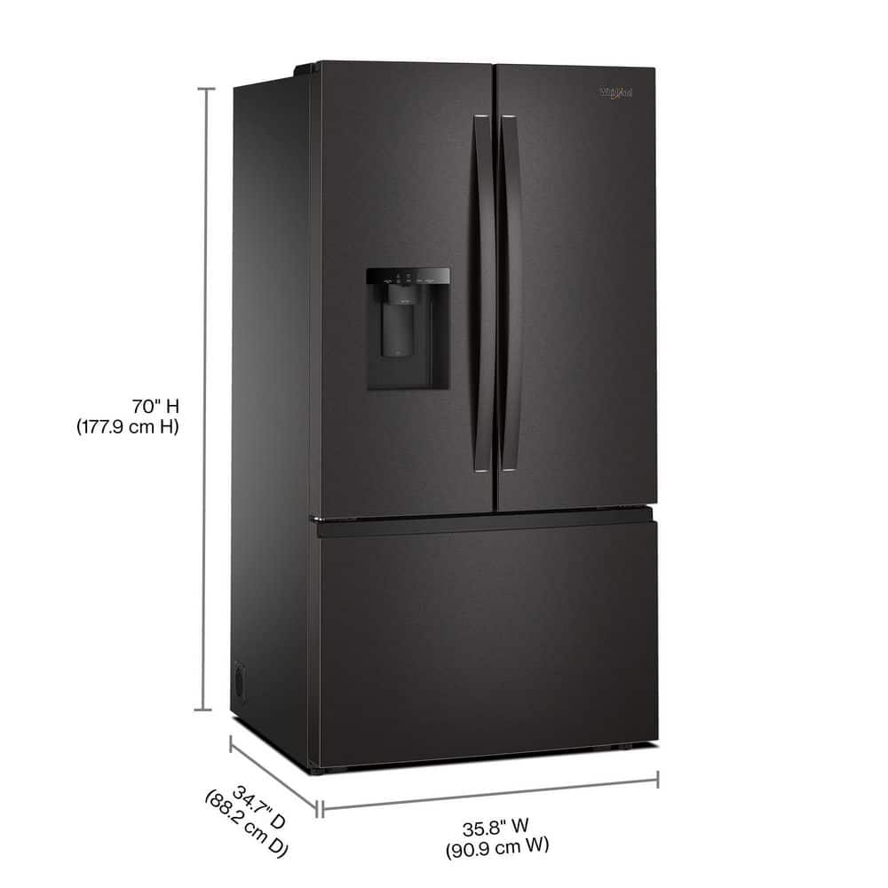 Whirlpool 36 Inch 36" French Door Refrigerator WRFF3736SV - View 4 | Fridge.com
