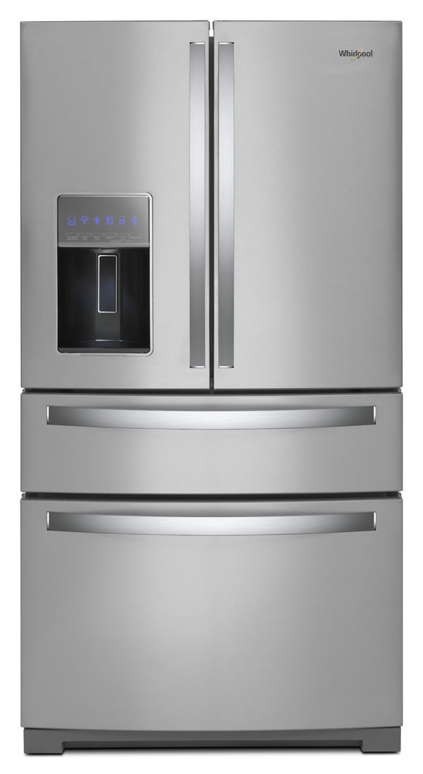 Whirlpool 36 in. Wide 4 Door Refrigerator with Prep & Store Bins in Stainless Steel 26 Cu. Ft. WRMF7736PZ | Fridge.com