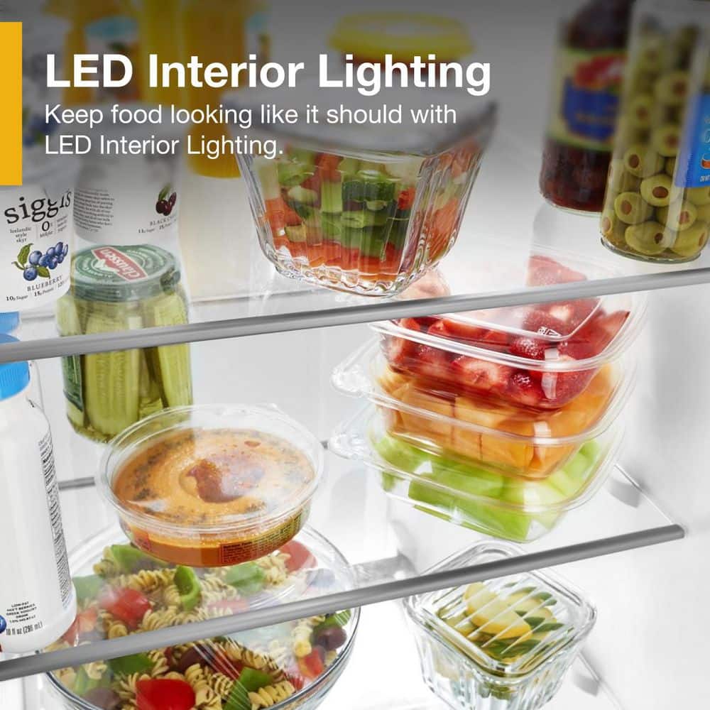 Whirlpool - 33 in. Wide 21 cu. ft. Side-By-Side Refrigerator With LED Interior Lighting - White - View 4 | Fridge.com