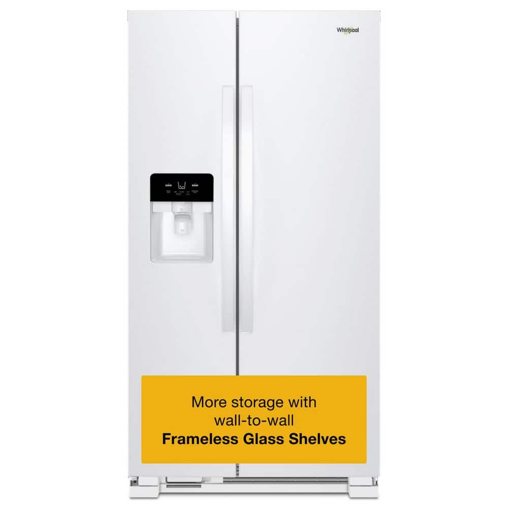 Whirlpool - 33 in. Wide 21 cu. ft. Side-By-Side Refrigerator With LED Interior Lighting - White - View 5 | Fridge.com