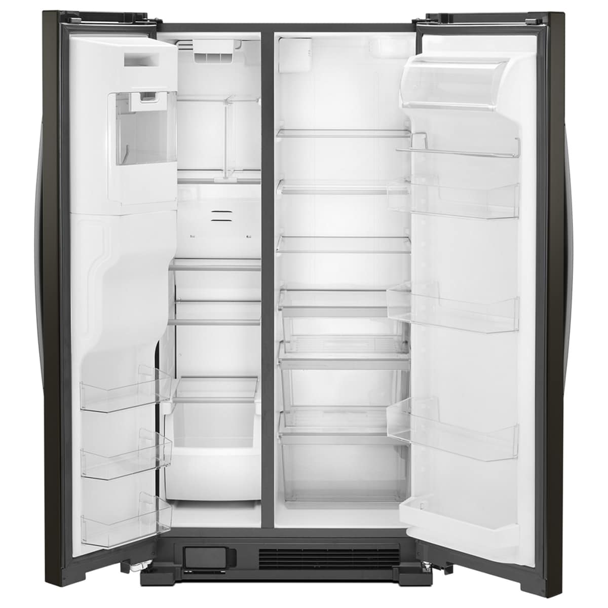 Whirlpool 36 in. Wide Side-By-Side Refrigerator In Black 25 cu. ft. WRS555SIHV - View 3 | Fridge.com