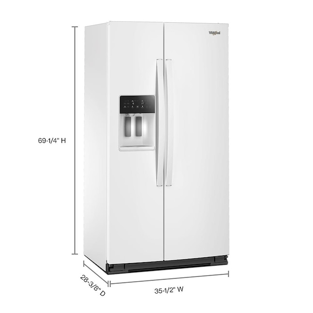 Whirlpool 36 Inch 36" Counter Depth Side-By-Side Refrigerator WRSC5536RW - View 4 | Fridge.com