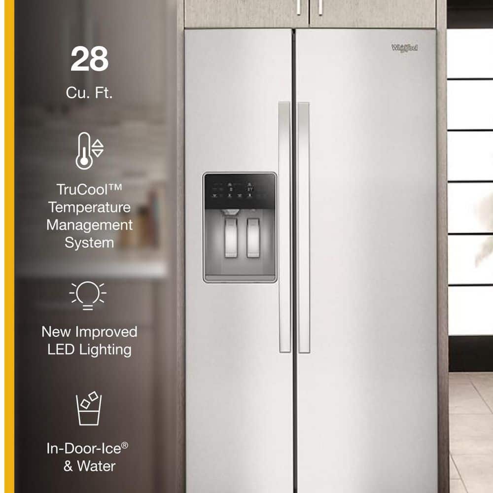 Whirlpool - 36 in. Wide 29 cu. ft. Side-By-Side Refrigerator With Trucool System - Fingerprint-Resistant Stainless Finish - View 5 | Fridge.com