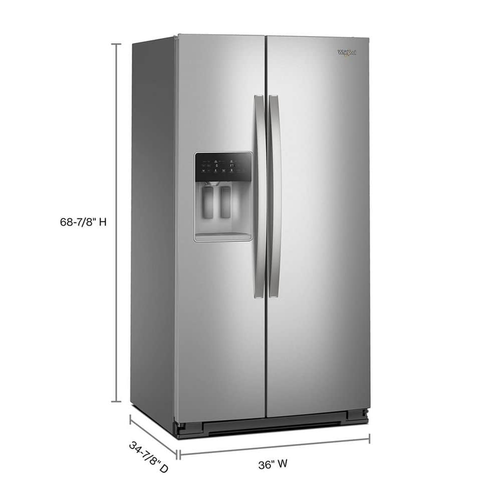 Whirlpool - 36 in. Wide 29 cu. ft. Side-By-Side Refrigerator With Trucool System - Fingerprint-Resistant Stainless Finish - View 6 | Fridge.com