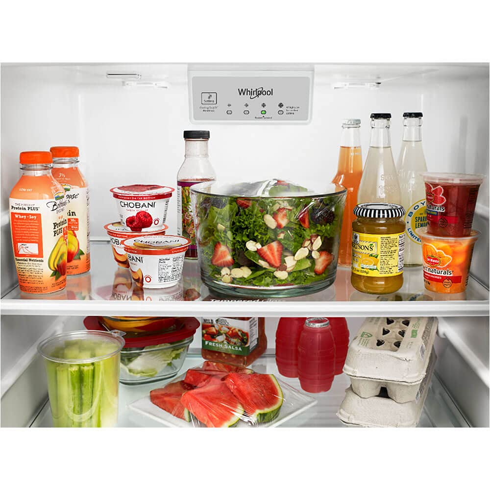 Whirlpool - 28 in. Wide 18 cu. ft. Wide Refrigerator Compatible With The Ez Connect Icemaker Kit - Stainless Steel - View 6 | Fridge.com