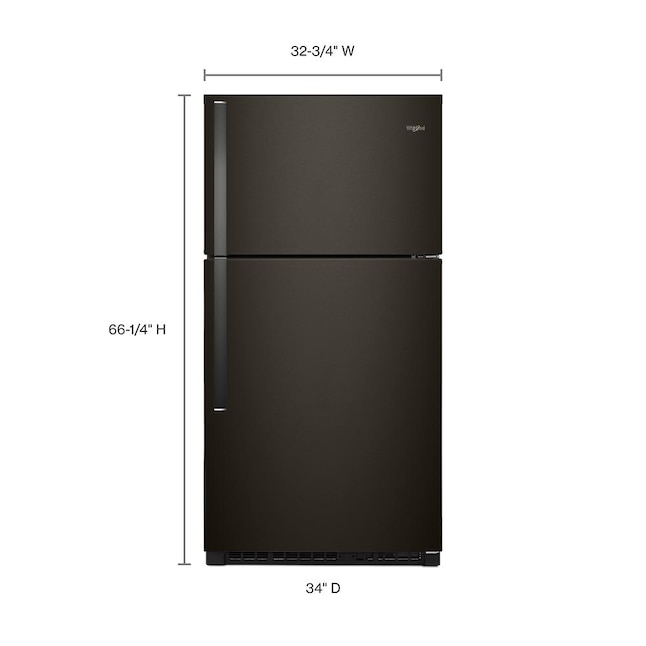 Whirlpool 33 Inch 33" Top Freezer Refrigerator WRT541SZHV - View 3 | Fridge.com
