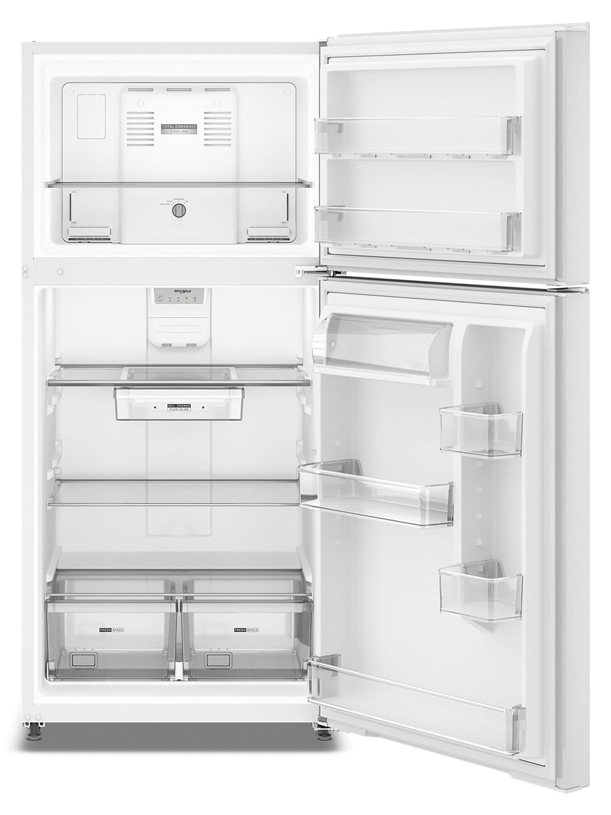 Whirlpool 30 in. Wide Top Freezer Refrigerator With Ice Maker In White 19 cu. ft. - View 3 | Fridge.com