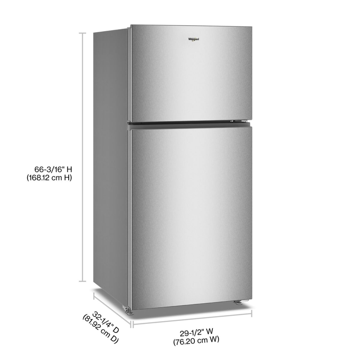 Whirlpool 30 in. Wide Top Freezer Refrigerator With Ice Maker 19 cu. ft. WRTX5419SZ - View 4 | Fridge.com