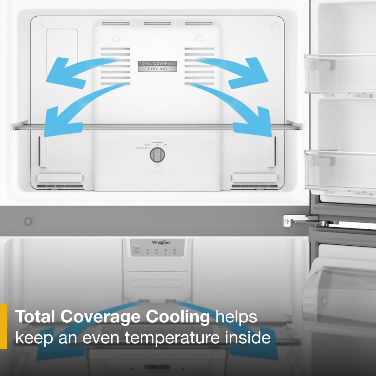Whirlpool 30 in. Wide Top Freezer Refrigerator With Ice Maker 19 cu. ft. WRTX5419SZ - View 6 | Fridge.com
