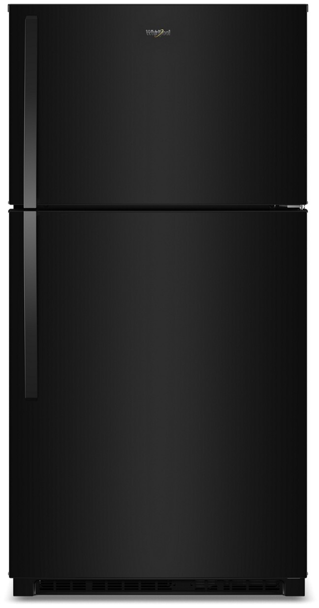 Whirlpool - 33 in. Wide 21.3 cu. ft. Top-Freezer Refrigerator with Total Coverage Cooling - Black — FIN-0018948 | Fridge.com