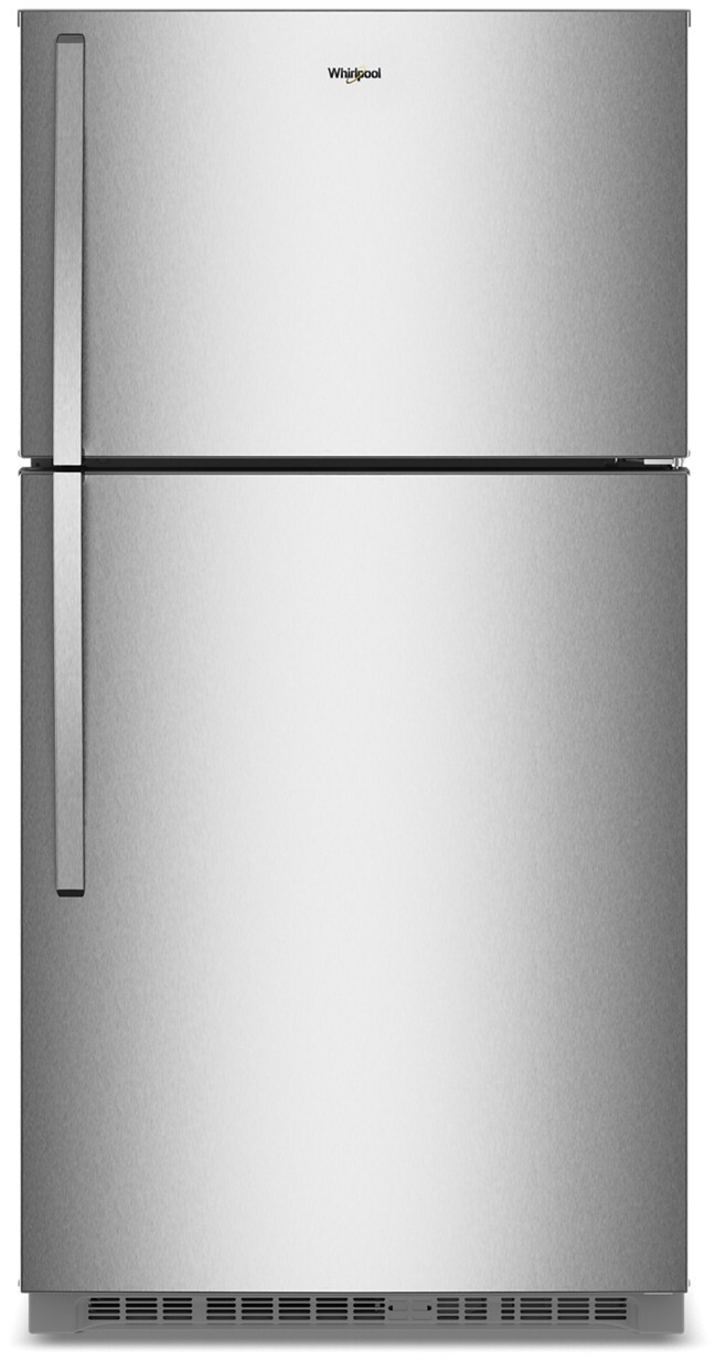 Whirlpool - 33 in. Wide 21.3 cu. ft. Top-Freezer Refrigerator with Total Coverage Cooling - Fingerprint-Resistant Stainless Finish — FIN-0018962 | Fridge.com