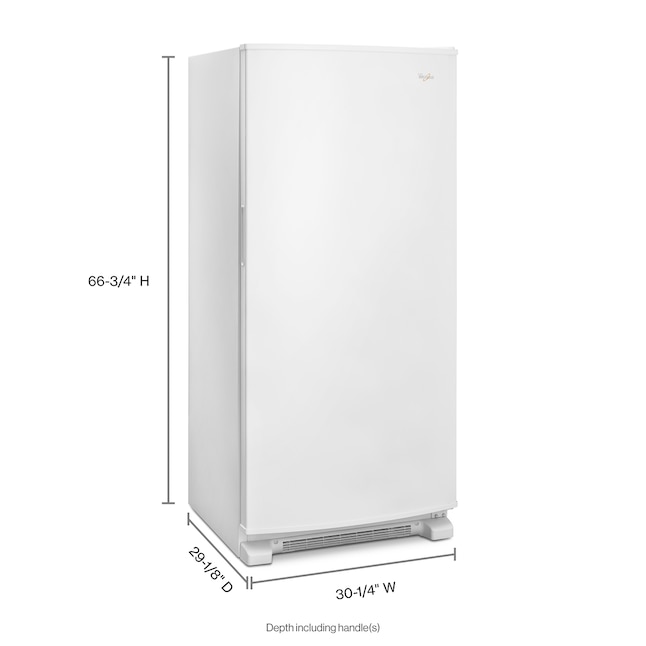Whirlpool Upright Freezer With LED Lighting In White 18 cu. ft. - View 5 | Fridge.com