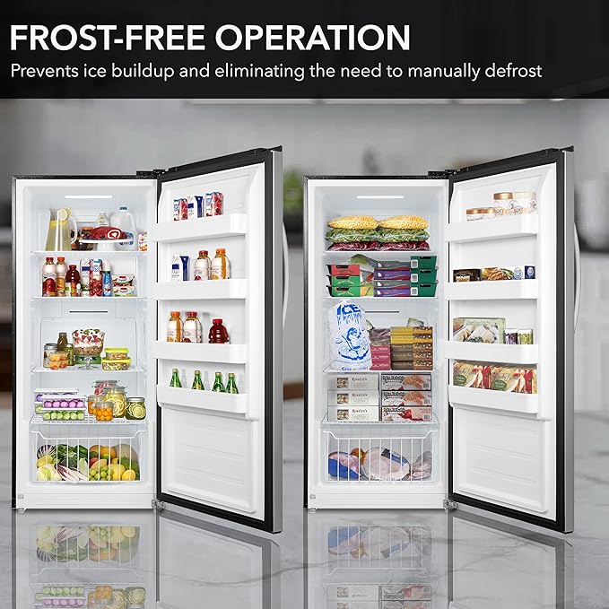 Whynter UDF-139SS/UDF-139SSa 13.8 cu.ft. Energy Star Digital Upright Convertible Deep Freezer/Refrigerator – Stainless Steel - View 6 | Fridge.com