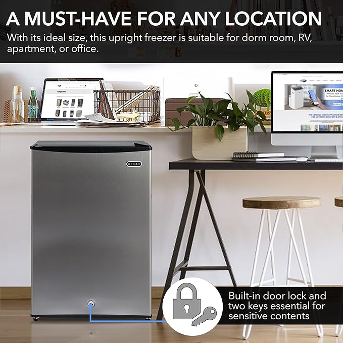 Whynter Upright Freezer/Fridge Convertible 3 cu ft Energy Star, CUF-301SS - View 3 | Fridge.com