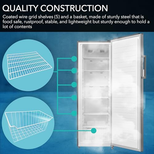 Whynter UDF-0831SS 8.3 cu.ft. Energy Star Digital Upright Deep Freezer/Refrigerator, Stainless Steel - View 3 | Fridge.com