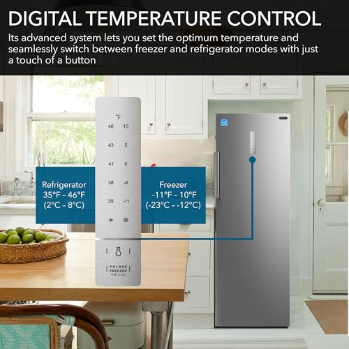 Whynter UDF-0831SS 8.3 cu.ft. Energy Star Digital Upright Deep Freezer/Refrigerator, Stainless Steel - View 4 | Fridge.com
