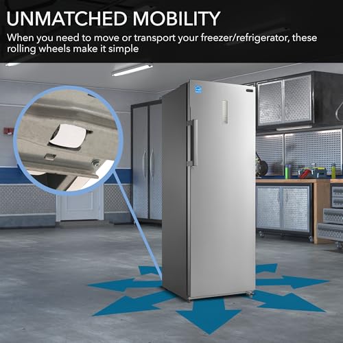 Whynter UDF-0831SS 8.3 cu.ft. Energy Star Digital Upright Deep Freezer/Refrigerator, Stainless Steel - View 6 | Fridge.com