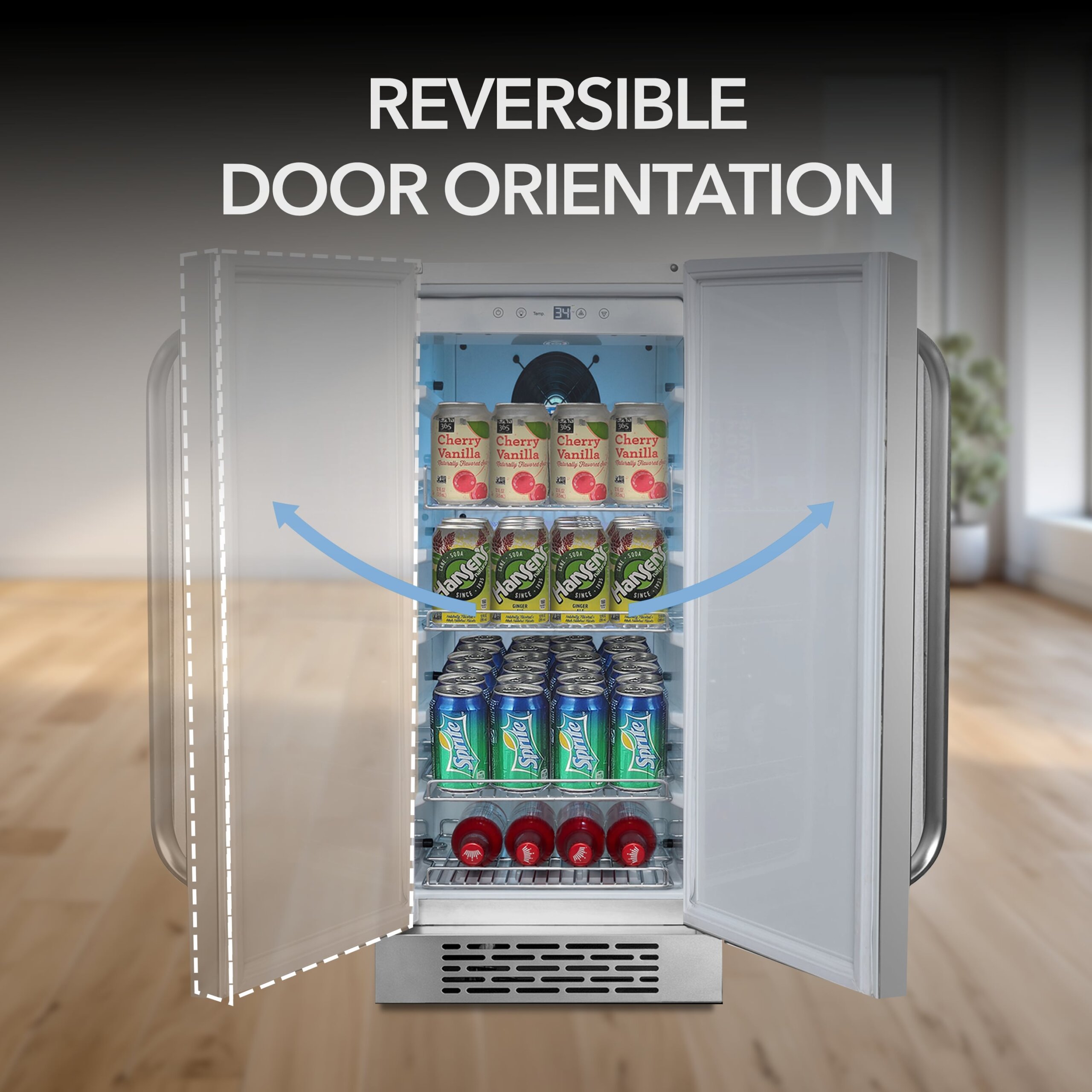 Whynter 3.0 cu.ft. Indoor Outdoor Beverage Refrigerator Stainless Steel | Fridge.com