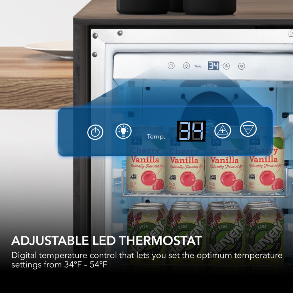 Whynter 3.0 cu.ft. Indoor Outdoor Beverage Refrigerator Stainless Steel - View 5 | Fridge.com