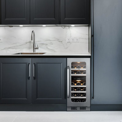 Whynter BSR-033SW 15 inch Built-ln 33 Bottle Undercounter Stainless Steel Wine Fridge with Reversible Door, Digital Control, Lock, and Carbon Filter | Fridge.com