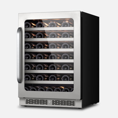 Whynter BSR-054SW 24 inch Built-ln 54 Bottle Undercounter Stainless Steel Wine Fridge with Reversible Door, Digital Control, Lock, and Carbon Filter | Fridge.com