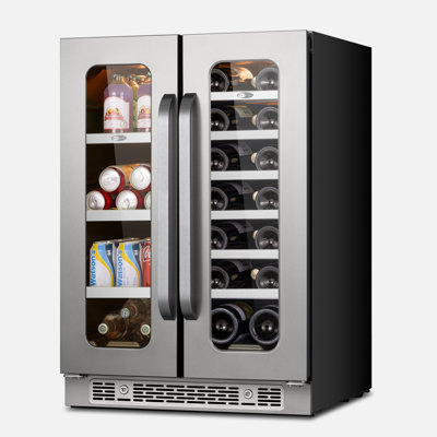 Whynter BSR-6020FDS 24 inch Built-ln Wine Fridge 20 Bottles & 60 Cans Undercounter Stainless Steel Wine Refrigerator with Digital Control, Lock, and C | Fridge.com