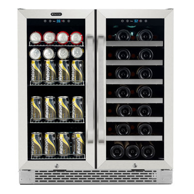 Whynter 30'' width 33 Bottle and 112 Can Dual Zone Built-In Wine & Beverage Refrigerator | Fridge.com
