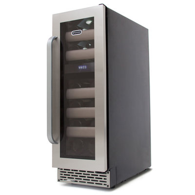 Whynter 12'' width 17 Bottle Dual Zone Built-In Wine Refrigerator with Seamless Stainless Steel Door | Fridge.com