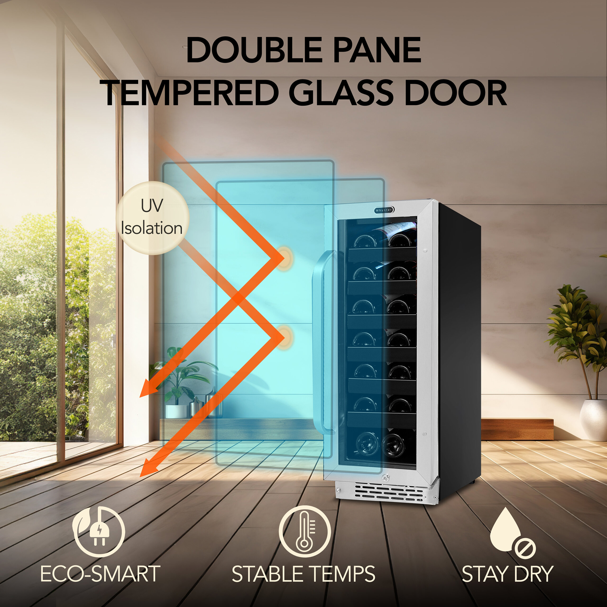Whynter 12'' width 20 Bottle Single Zone Built-In Wine Refrigerator — FIN-0015944 | Fridge.com