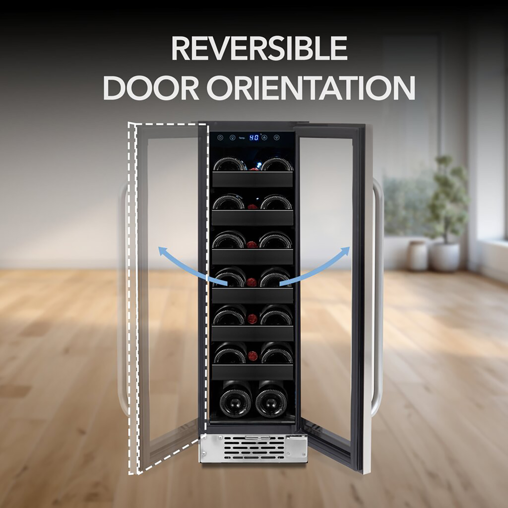 Whynter 12'' Width 20 Bottle Single Zone Built-In Wine Refrigerator - View 5 | Fridge.com