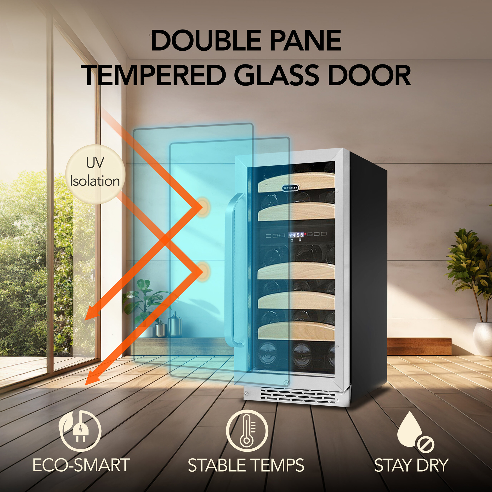 Whynter 15'' Width 28 Bottle Dual Zone Built-In Wine Refrigerator - View 5 | Fridge.com