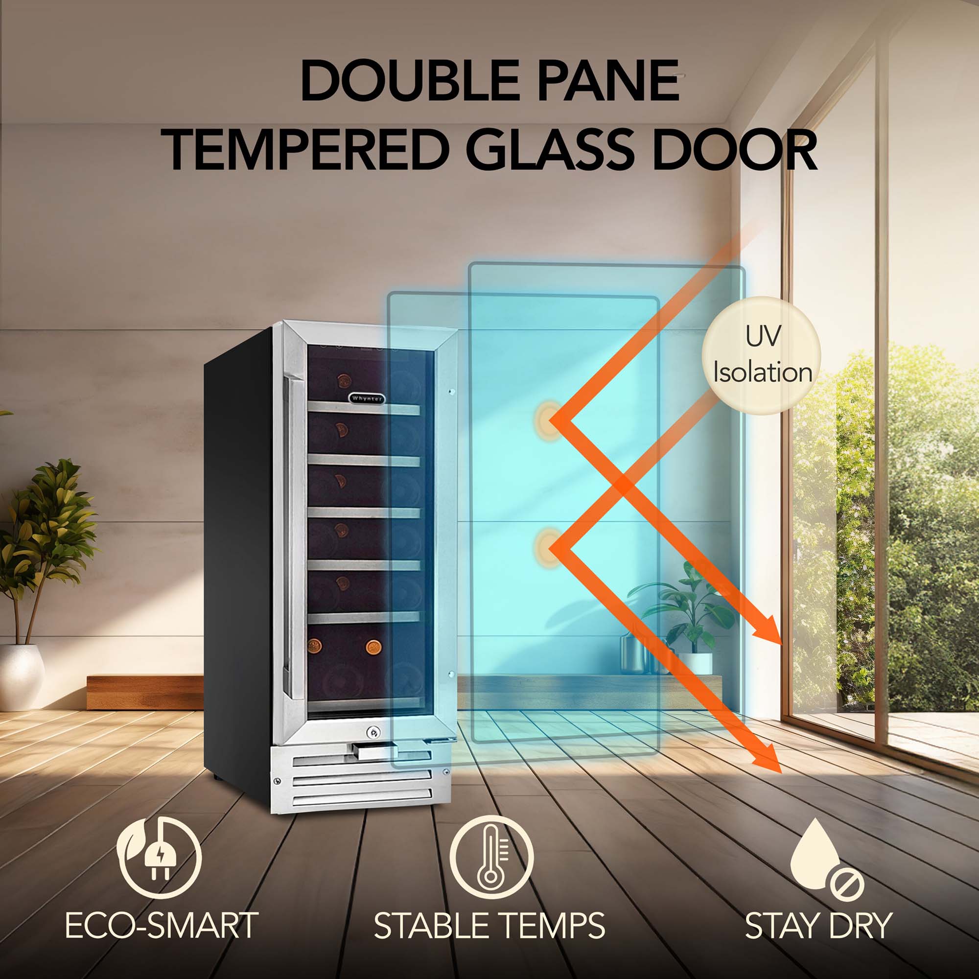 Whynter 15'' width 33 Bottle Single Zone Freestanding/Built-In Wine Refrigerator — FIN-0017684 | Fridge.com