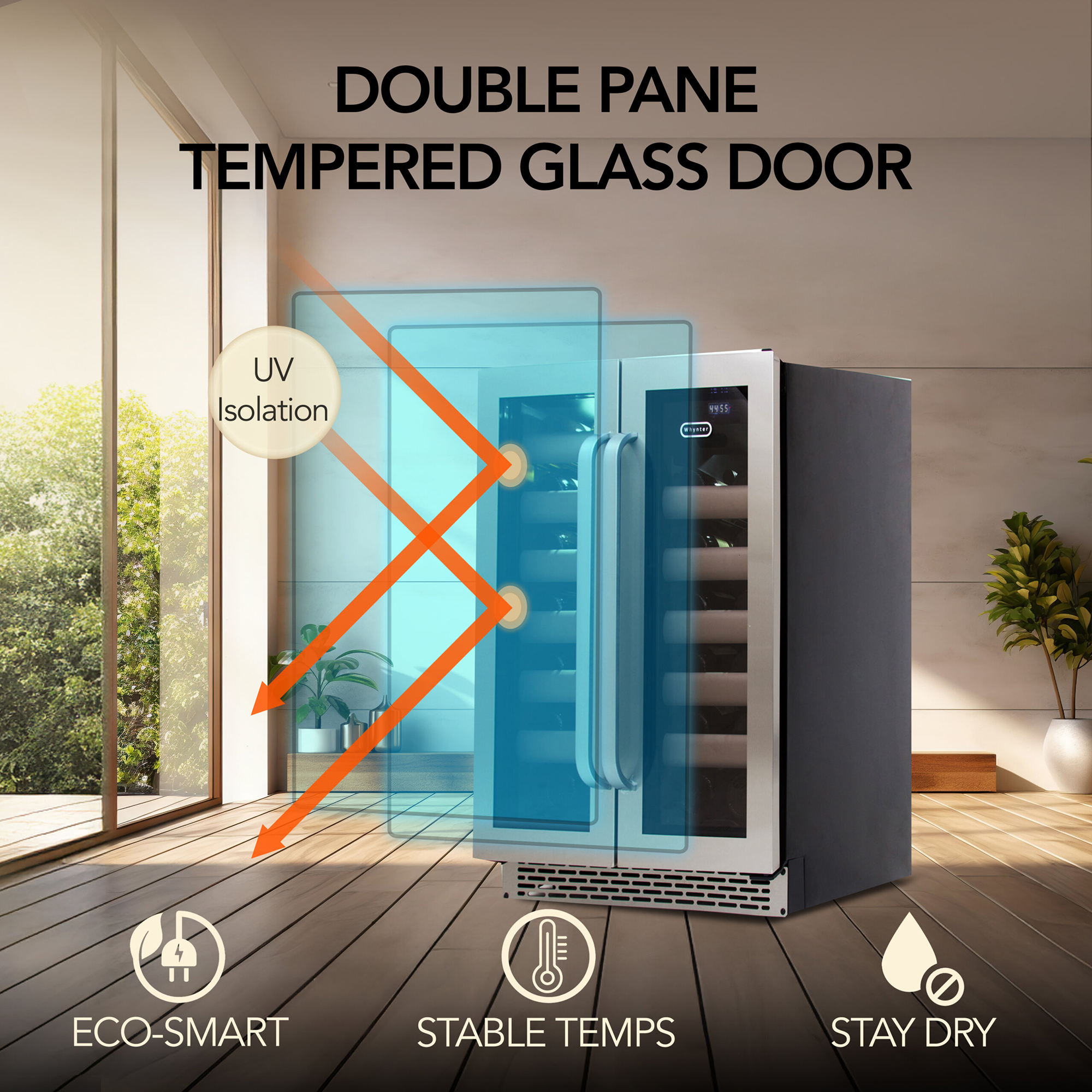 Whynter Elite 24'' Width 40 Bottle Dual Zone Wine Refrigerator With Seamless Stainless Steel Door - View 4 | Fridge.com