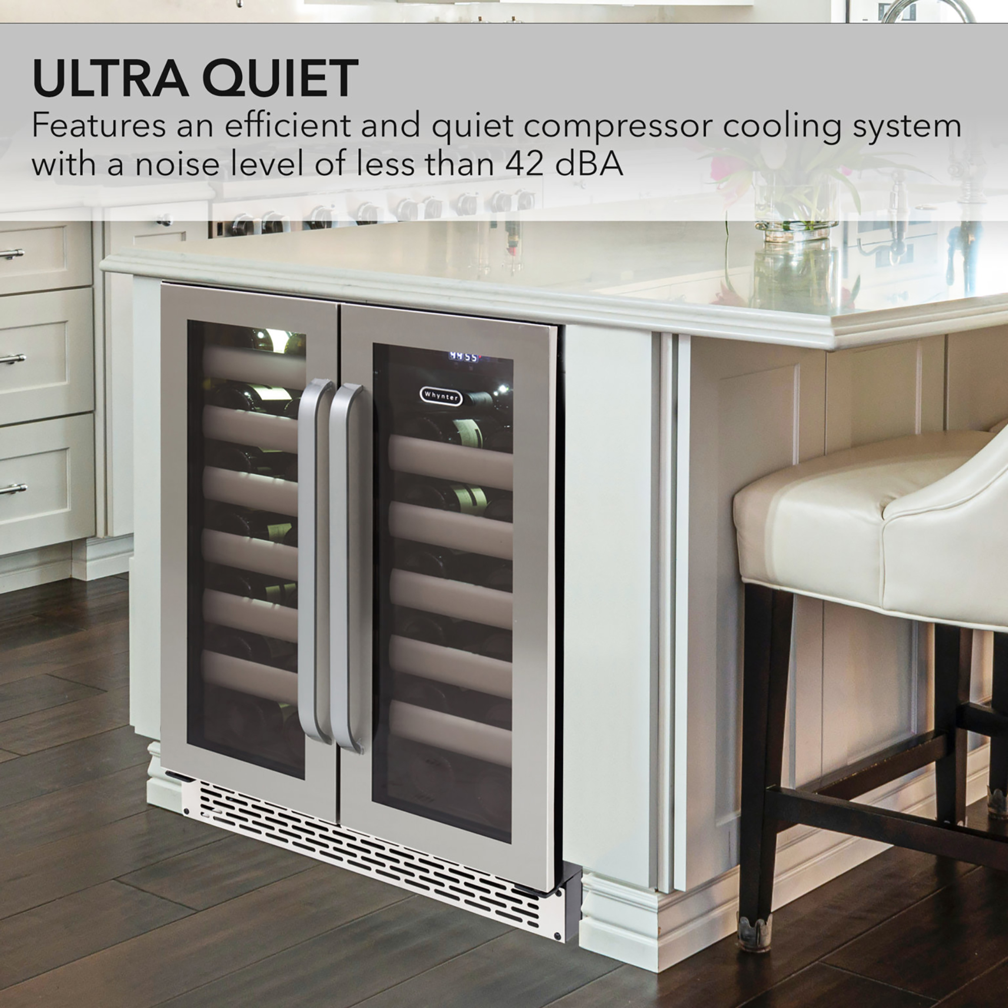 Whynter Elite 24'' Width 40 Bottle Dual Zone Wine Refrigerator With Seamless Stainless Steel Door - View 5 | Fridge.com