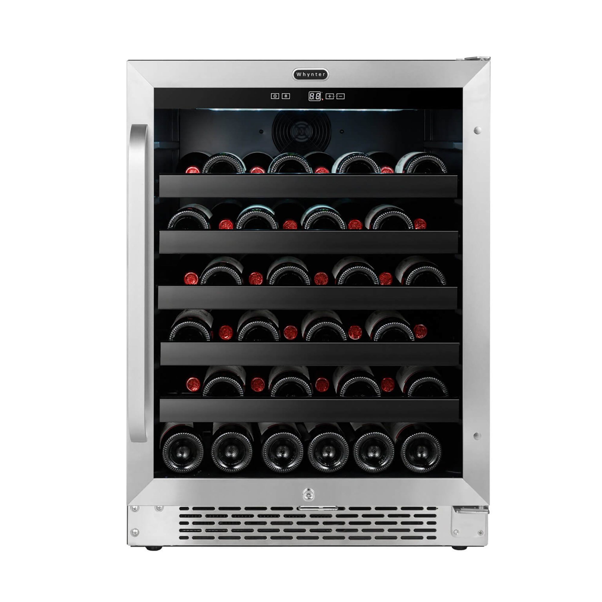 Whynter 23.5'' Width 46 Bottle Single Zone Built-In Wine Refrigerator With Lock - View 2 | Fridge.com